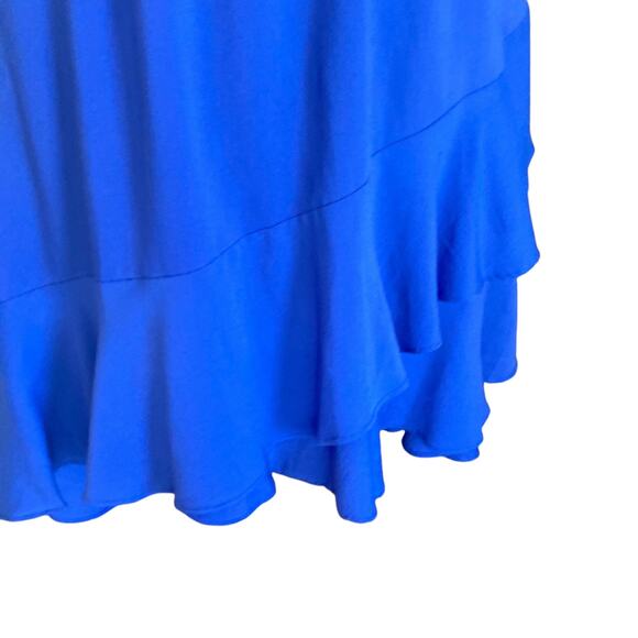 Doe & Rae Cobalt Blue Ruffled Dress Sz LARGE Pleated Accents Party Date Night - Picture 6 of 12